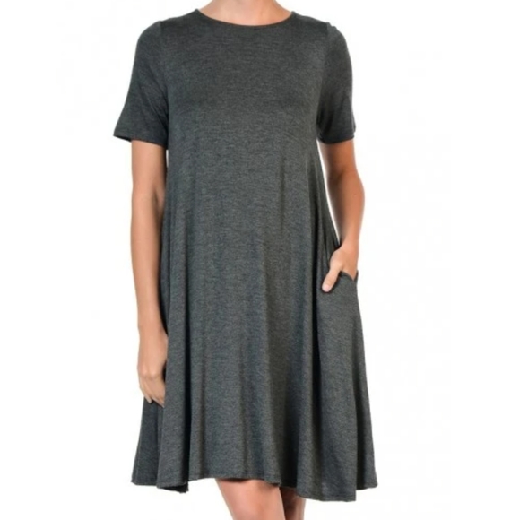 Hourglass Lily short sleeve shift dress light grey - Picture 2 of 6